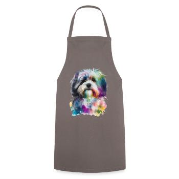 Havanesischer Hund Bichon Habanero Colorful Pop - Kochschürze - Grau - Vorne - AI Model Male 185 dark (185cm)