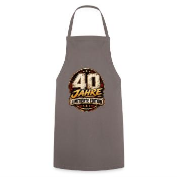 40 Jahre – Limitierte Edition Geburtstag - Kochschürze - Grau - Vorne - AI Model Male 185 dark (185cm)