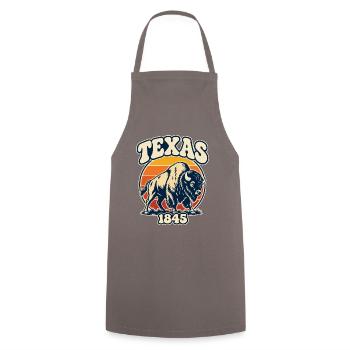 Texas Bison Sunset 1845 - Kochschürze - Grau - Vorne - AI Model Male 185 dark (185cm)