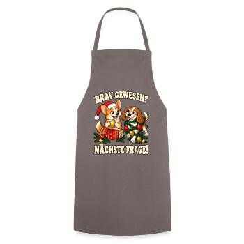 Hundeliebhaber Geschenkidee Weihnachten  - Kochschürze - Grau - Vorne - AI Model Male 185 dark (185cm)