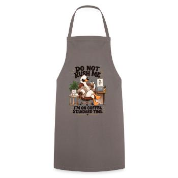 Kaffeezeit Büro Entschleunigung - Kochschürze - Grau - Vorne - AI Model Male 185 dark (185cm)