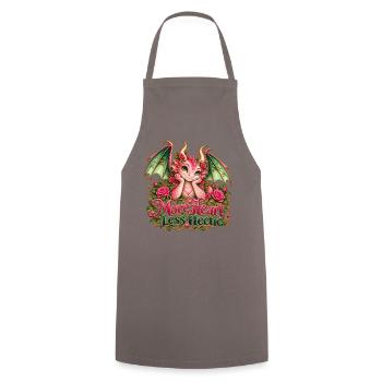 Mehr Herz-Less Hectic – Süßer Pink Dragon - Kochschürze - Grau - Vorne - AI Model Male 185 dark (185cm)