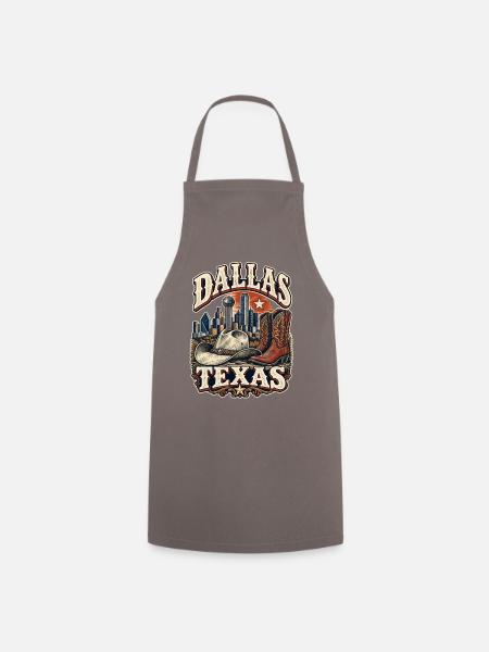 Dallas Texas Cowboy Skyline - Kochschürze - Grau