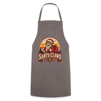 Katze Santa Claws Vintage Weihnachten - Kochschürze - Grau - Vorne - AI Model Male 185 dark (185cm)