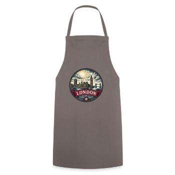 London UK Reiseabzeichen Big Ben Vintage Souvenir - Kochschürze - Grau - Vorne - AI Model Male 185 dark (185cm)