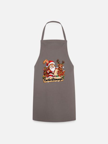 Weihnachtschaos - Kochschürze - Grau