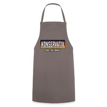 Konservativ und stolz drauf Schwarz Rot Gold - Kochschürze - Grau - Vorne - AI Model Male 185 dark (185cm)