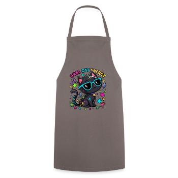 Mutige Katzen-Bunte Energie - Kochschürze - Grau - Vorne - AI Model Male 185 dark (185cm)