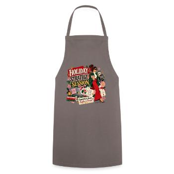 Urlaubsstrategie - Kochschürze - Grau - Vorne - AI Model Male 185 dark (185cm)