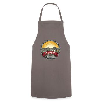 Madrid, Spanien Reiseabzeichen Königspalast-Souvenir - Kochschürze - Grau - Vorne - AI Model Male 185 dark (185cm)