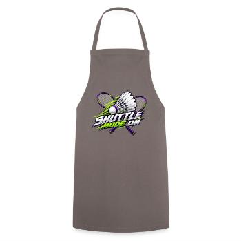 Shuttle-Modus an: Badminton - Kochschürze - Grau - Vorne - AI Model Male 185 dark (185cm)