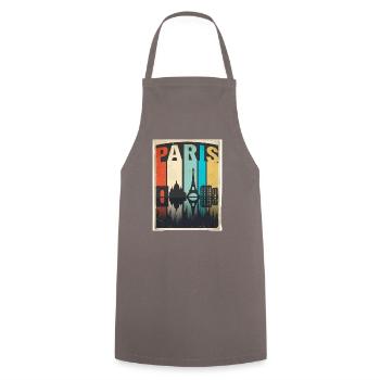 Vintage-Pariser Reiseplakat Skyline France Tee - Kochschürze - Grau - Vorne - AI Model Male 185 dark (185cm)