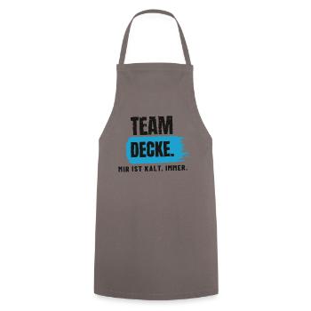 Team Decke – mir ist kalt - Kochschürze - Grau - Vorne - AI Model Male 185 dark (185cm)