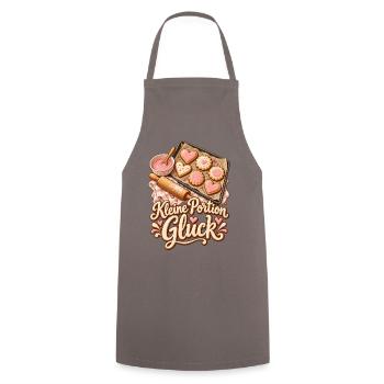Backen Shirt mit Keksen und Kleine Portion Glück - Kochschürze - Grau - Vorne - AI Model Male 185 dark (185cm)