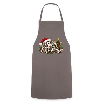 Frohe Weihnachten Ornament-Schrift - Kochschürze - Grau - Vorne - AI Model Male 185 dark (185cm)