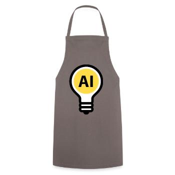 Glühbirne - Künstliche Intelligenz Cyber-Intelligz - Kochschürze - Grau - Vorne - AI Model Male 185 dark (185cm)