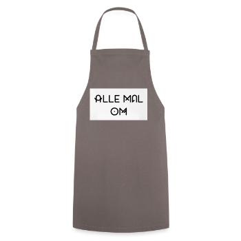 Alle Mal Om – Geometrische Line-Typografie - Kochschürze - Grau - Vorne - AI Model Male 185 dark (185cm)