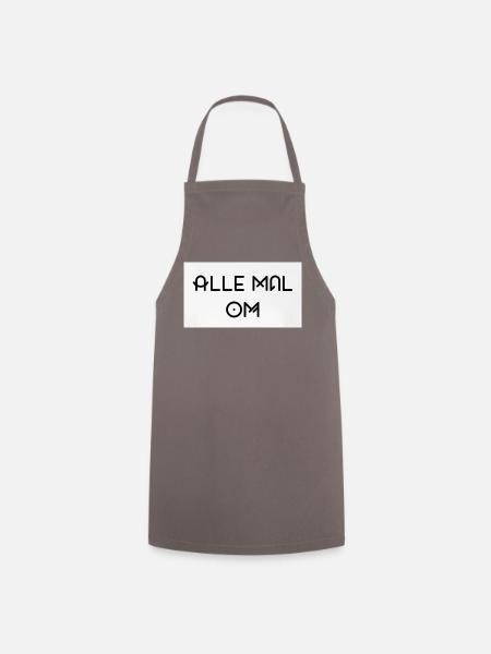 Alle Mal Om – Geometrische Line-Typografie - Kochschürze - Grau