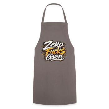 Zero Fucks Given Graffiti - Kochschürze - Grau - Vorne - AI Model Male 185 dark (185cm)