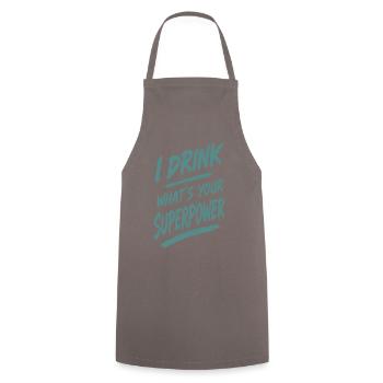 Ich trinke — deine Superkraft - Kochschürze - Grau - Vorne - AI Model Male 185 dark (185cm)