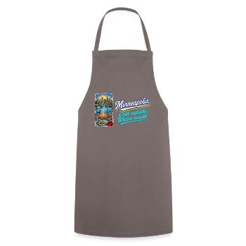 Minneapolis Retro Vintage Lakes Loon Hotdish - Kochschürze - Grau - Vorne - AI Model Male 185 dark (185cm)