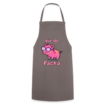 Leben von Pacha Pig Glam - Kochschürze - Grau - Vorne - AI Model Male 185 dark (185cm)