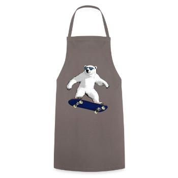 Skateboarder Eisbär - Kochschürze - Grau - Vorne - AI Model Male 185 dark (185cm)