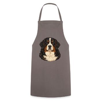 Berner Sennenhund – Treuer Blick - Kochschürze - Grau - Vorne - AI Model Male 185 dark (185cm)