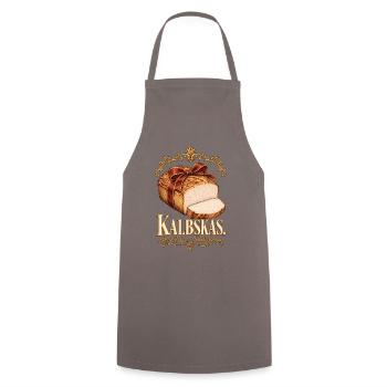 Kalbskas Leberkas im Sonntagsgwand - Kochschürze - Grau - Vorne - AI Model Male 185 dark (185cm)