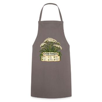 Schafgarben Motiv - Geschenk Gartenfreund - Kochschürze - Grau - Vorne - AI Model Male 185 dark (185cm)