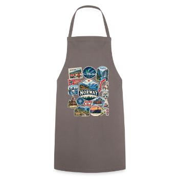 Norwegen Reisesticker - Kochschürze - Grau - Vorne - AI Model Male 185 dark (185cm)