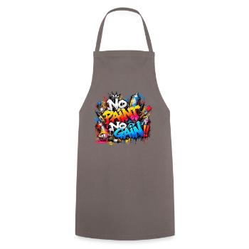 KEINE FARBE, KEIN WACHSTUM – Explosive Street Art Graffiti! - Kochschürze - Grau - Vorne - AI Model Male 185 dark (185cm)