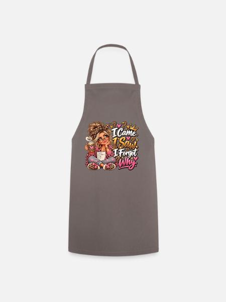 Leopardenkosmos Kaffeezauber - Kochschürze - Grau