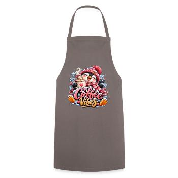 Kaffee Vibes Pinguin Winterdesign - Kochschürze - Grau - Vorne - AI Model Male 185 dark (185cm)