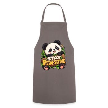 Stay Paw-Sitive Panda - Kochschürze - Grau - Vorne - AI Model Male 185 dark (185cm)