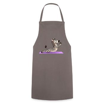 Süßes Zebra Cartoon Yoga Meditation Lustig - Kochschürze - Grau - Vorne - AI Model Male 185 dark (185cm)