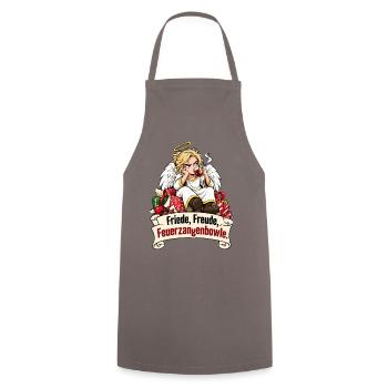 Engel, Weihnachten Feuerzangenbowle - Kochschürze - Grau - Vorne - AI Model Male 185 dark (185cm)