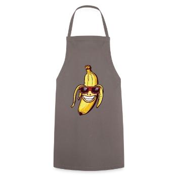 Lachende Banane mit Sonnenbrille - Kochschürze - Grau - Vorne - AI Model Male 185 dark (185cm)
