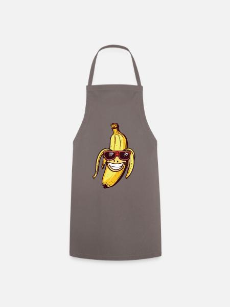 Lachende Banane mit Sonnenbrille - Kochschürze - Grau