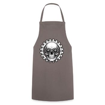 Totenkopf Zahnrad Fliegerbrille Biker T-Shirt - Kochschürze - Grau - Vorne - AI Model Male 185 dark (185cm)