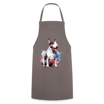 Bullterrier Geschenk - Kochschürze - Grau - Vorne - AI Model Male 185 dark (185cm)