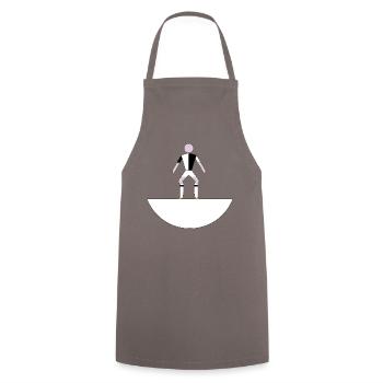 Miniaturgeometrische Figur - Kochschürze - Grau - Vorne - AI Model Male 185 dark (185cm)
