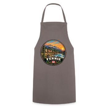 Fernie British Columbia Kanada Berge Natur - Kochschürze - Grau - Vorne - AI Model Male 185 dark (185cm)