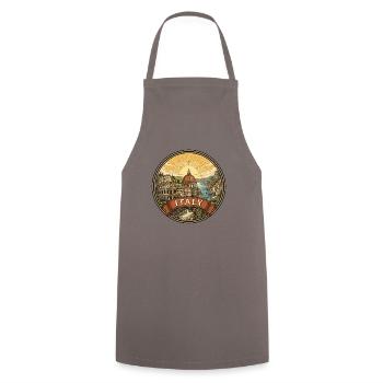 Italien Reiseabzeichen Kolosseum & Amalfi-Souvenir - Kochschürze - Grau - Vorne - AI Model Male 185 dark (185cm)