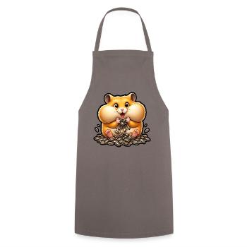 Hamster Backen Sonnenblumenkerne Kawaii Shirt - Kochschürze - Grau - Vorne - AI Model Male 185 dark (185cm)