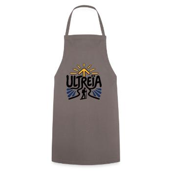 Pilger Ultreïa – Santiago Compostela - Kochschürze - Grau - Vorne - AI Model Male 185 dark (185cm)