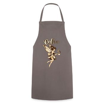 Coffee Fee – Magische Kaffee-Fee für Kaffeefans - Kochschürze - Grau - Vorne - AI Model Male 185 dark (185cm)