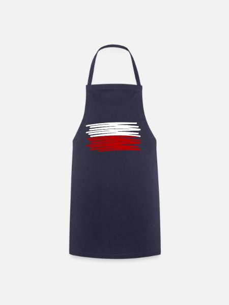 Polen Polska Fahne painted gemalt - Kochschürze - Navy
