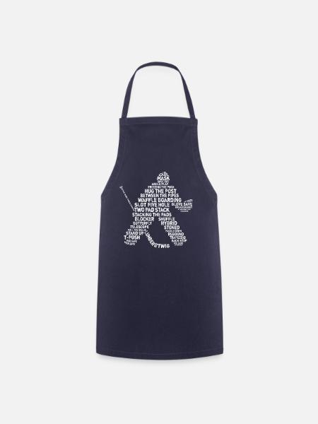Goalie Lingo - Grunge Text-Version (white print) - Kochschürze - Navy