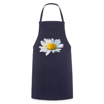 Margeriten Margerite weiße Blume Gänseblume - Kochschürze - Navy - Vorne - AI Model Male 185 dark (185cm)